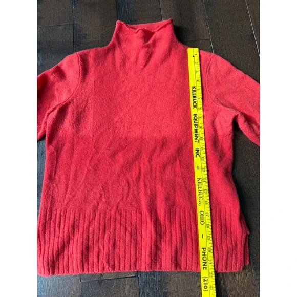 Madewell Red Merino Wool Alpaca Blend Mock Neck Turtleneck Sweater Medium - Picture 8 of 9